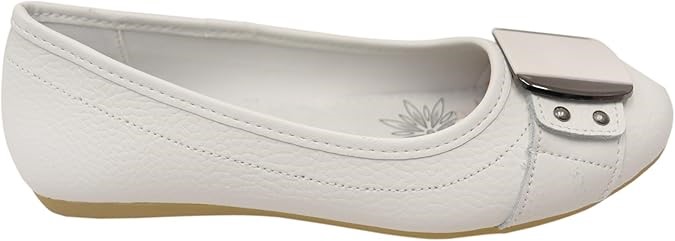 NATURAL COMFORT Women's Nasama Ballet Flat, US5, White, G02111. Buyers Not
