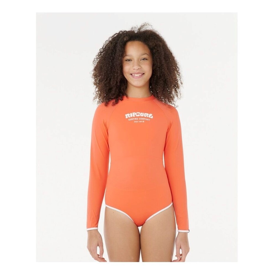 RIP CURL Girl's Surf Puff Long Sleeve Surf Suit, Hot Coral, Size 12. RRP: $