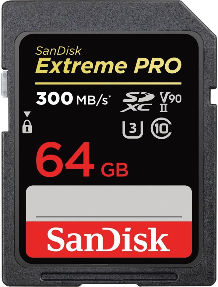 SanDisk Extreme PRO 64GB SDXC Memory Card up to 300MB/s, UHS-II, Class 10,