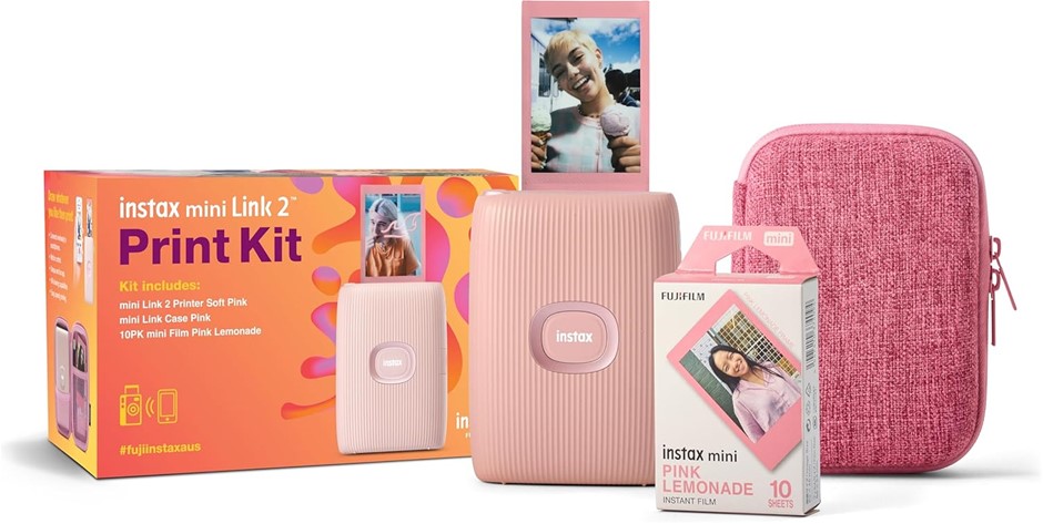 Instax Fujifilm Mini Link 2 Bundle, Soft Pink. NB: Minor Use.