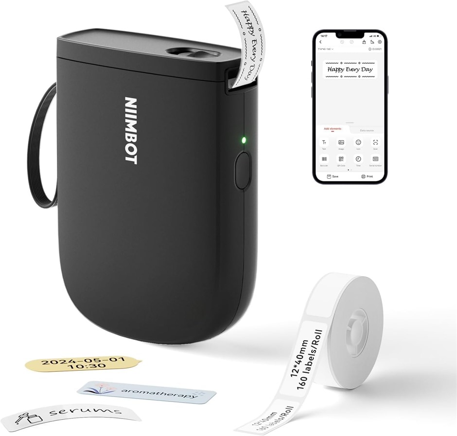 NIIMBOT D11 Label Maker, Upgrade HD Label Printer, Mini Label Maker Machine
