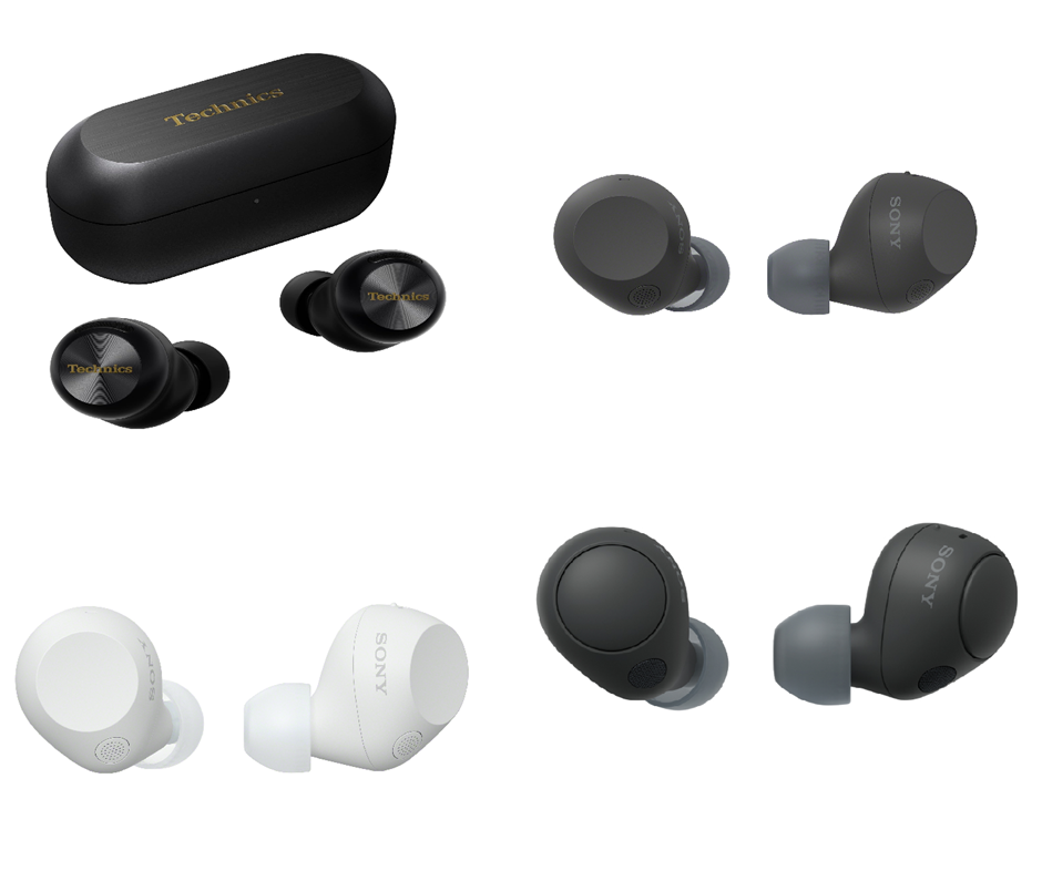 4 x Assorted Wireless Earbuds. 1 x TECHNICS AZ100 Earbuds with Magnetic Flu