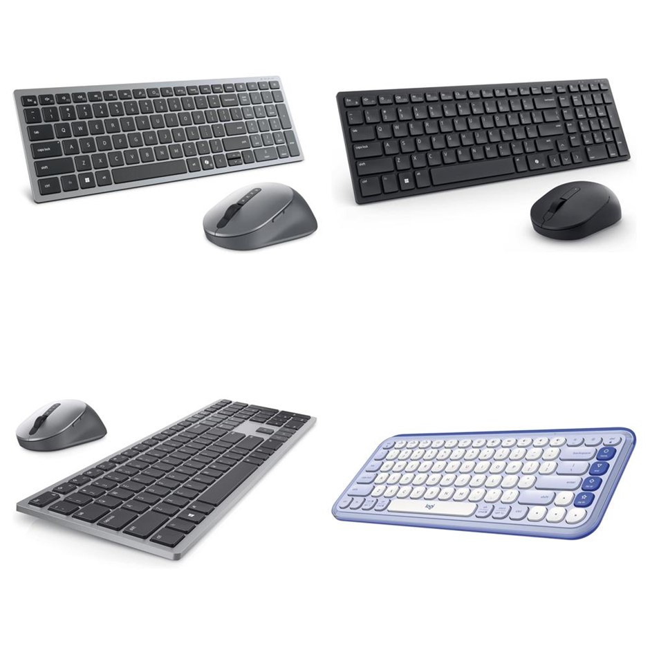 4 x Assorted Keyboards. 1 x DELL KM7120W Wireless Keyboard and Mouse. 1 x D