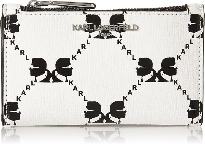 KARL LAGERFELD PARIS Women's Maybelle SLG Wallet, Black/White Amour, One Si
