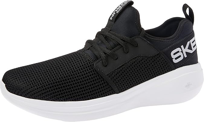 SKECHERS Men's GOrun Fast - Valor Slip-On Laced Front Sneaker, US 10, Black