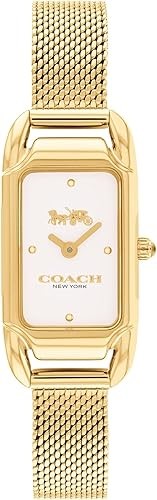 COACH Women's Cadie Gold Mesh Quartz Watch, 14504033, Gold, 17.5 mm. RRP: $