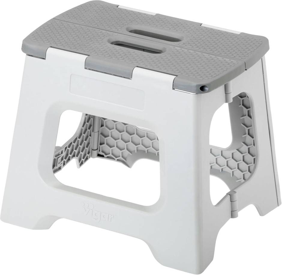 VIGAR Compact Foldable Stool, 27 cm Height, Grey.