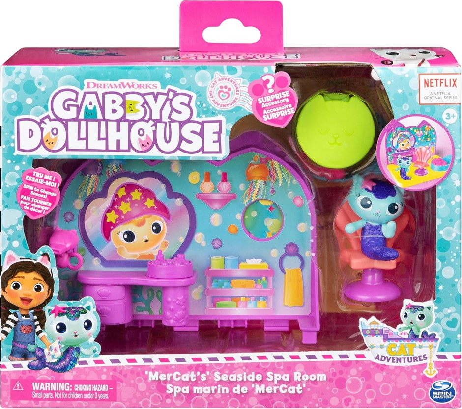 DREAMWORKS GABBY'S DOLLHOUSE MerCat’s Spa Room Playset For 3yrs+.
