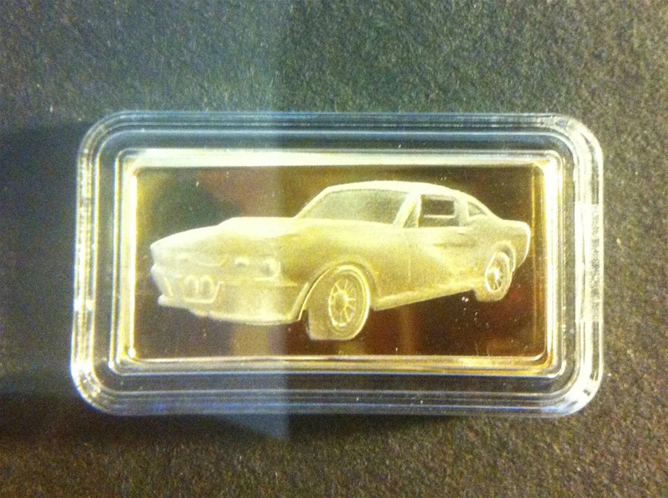 5 Gram Awesome Muscle Car Ingot "SHELBY" Finished in 999 24k Gold