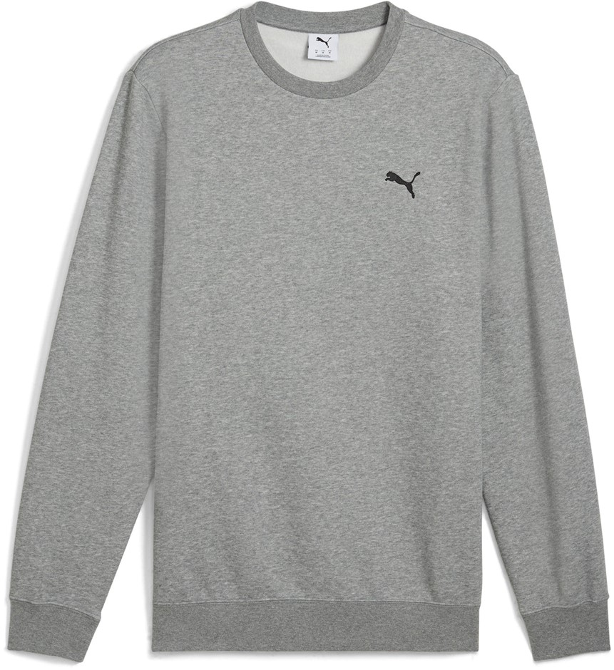 PUMA Men's ESS Fleece Crew, Size L, 66% Cotton, MediumGreyHeather (03), 199