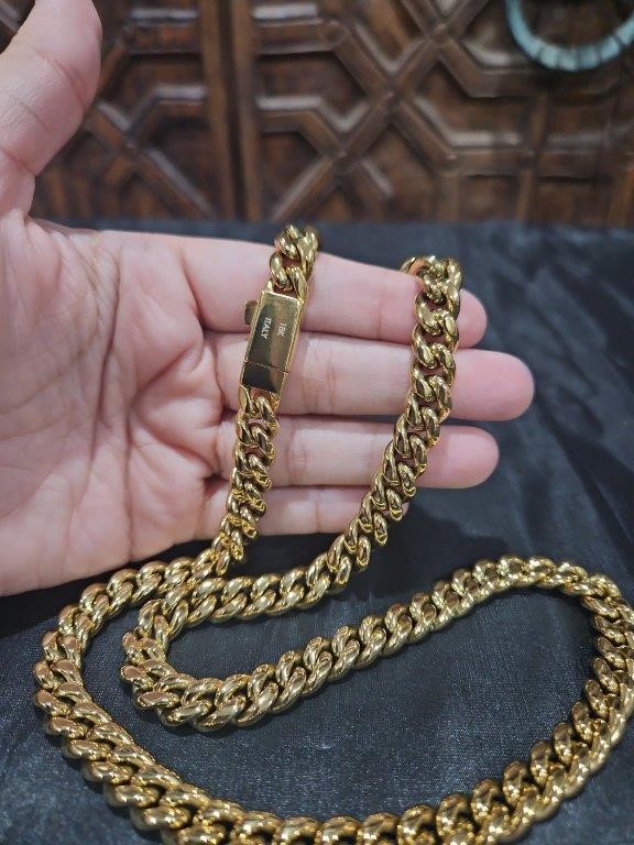 18k Italy Stamped Yellow Gold Filled Chain-Quality Guarantee-70cm