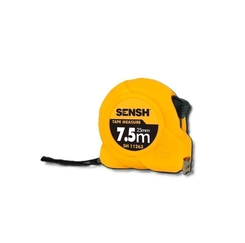 3 x SENSH Steel Metric Tapes Measure 7.5M x 25mm with ABS Case & Belt Clip.