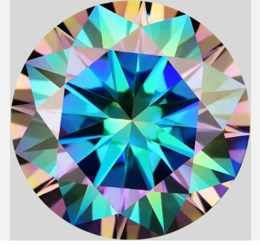 5.0CT GRA Rainbow Round Brilliant Cut VVS1 Moissanite Diamond Stone