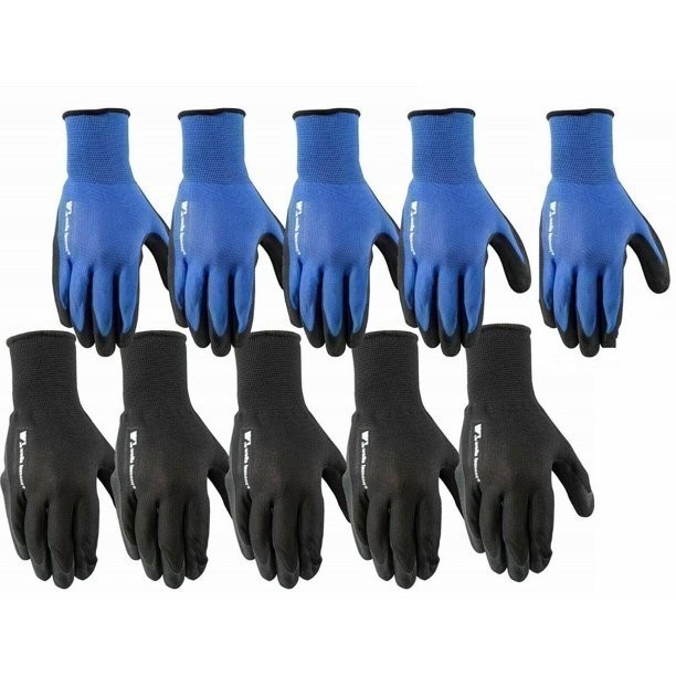 25 x WELLS LAMONT Antimicrobial Foam Latex Work Gloves, Size M & L, Blue/Bl