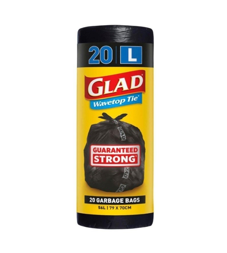 4 x GLAD 20pk Garbage Bags, L.