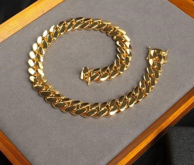 18K/Italy Stamped Bracelet Yellow Gold Filled 8mm--19cm