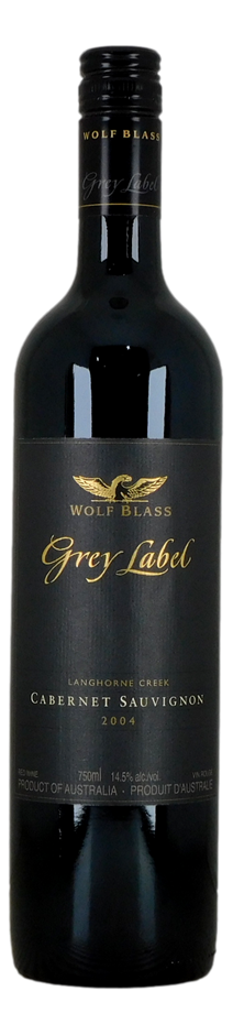 Wolf Blass Grey Label Cab Sau 2004 (1x 750mL), Barossa Valley.