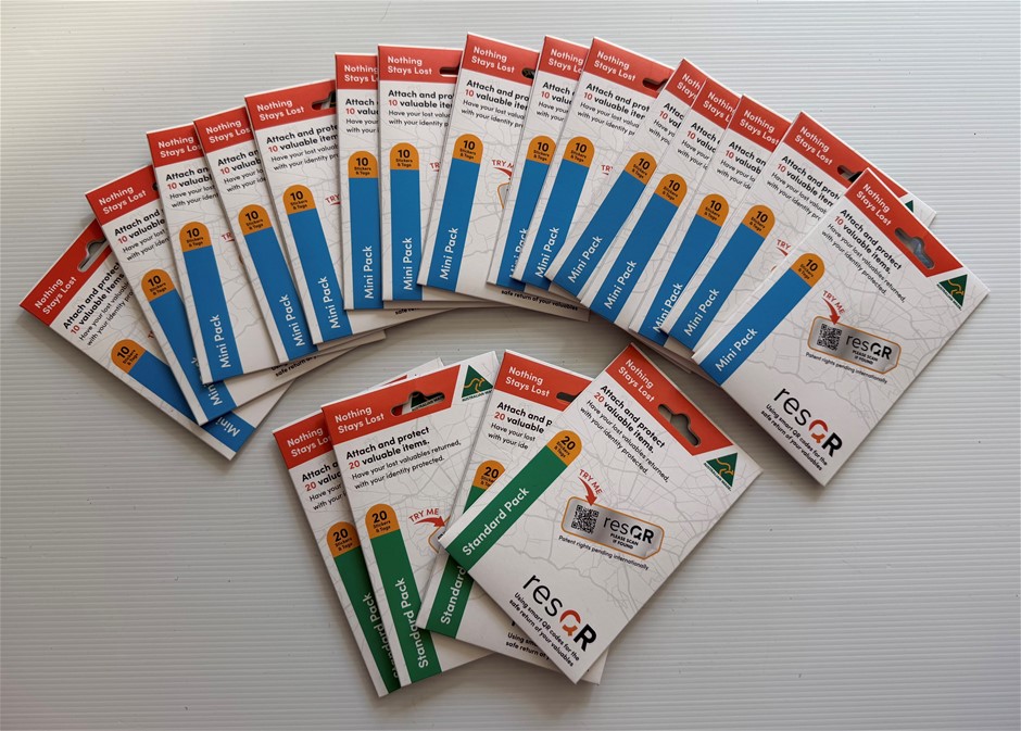 ResQR Lost Item Recovery Stickers, Tags & Plates (Lot of 19)