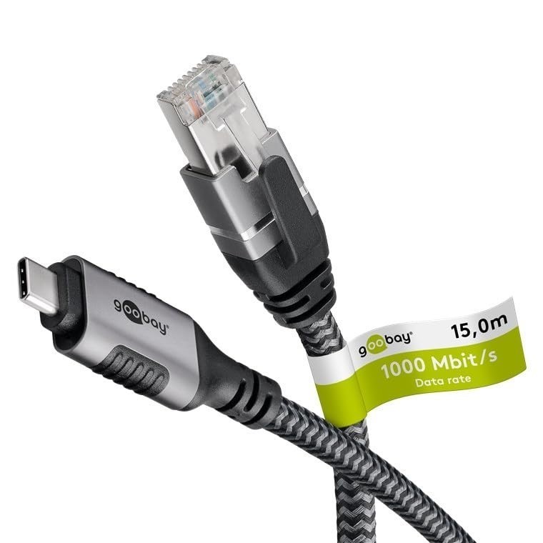 GOOBAY USB-C™ 3.1 to RJ45 Ethernet Cable 15 m - Black Buyers Note - Discou