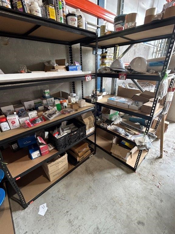 2 x Shelving Units and Contents Including Electrical & General Fittings