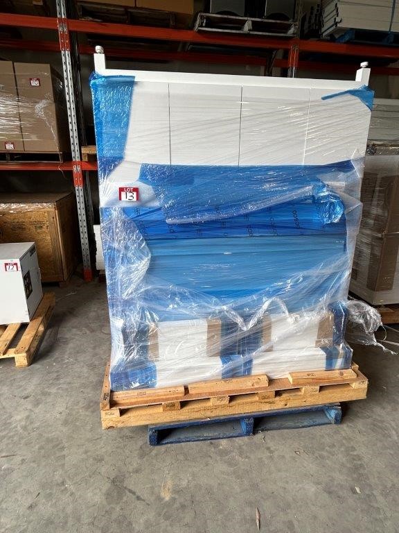 2 x LABORATORY Stainless Steel Top & Splashback White 4 Door Sink Benches