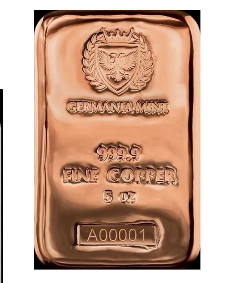 5 ounce Germania mint copper bar