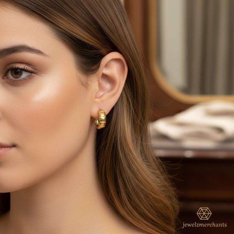 22K/Italy Gold Filled Earring -(stamped 22K/Italy)-Warranty Quality