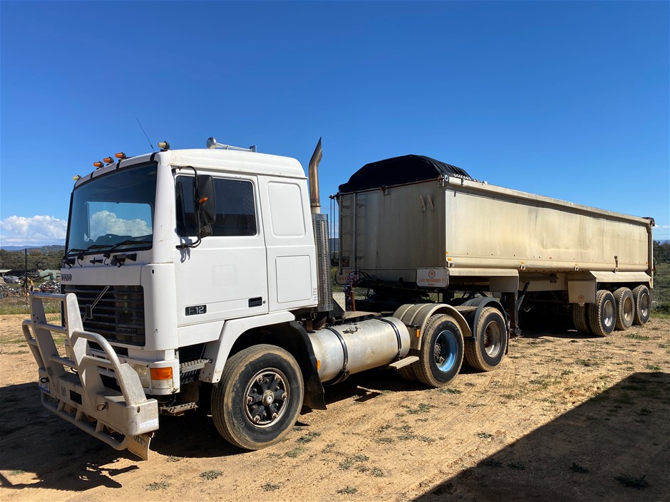 1993 Volvo F12 6x4 Prime Mover & Borcat Tipping Trailer Combination