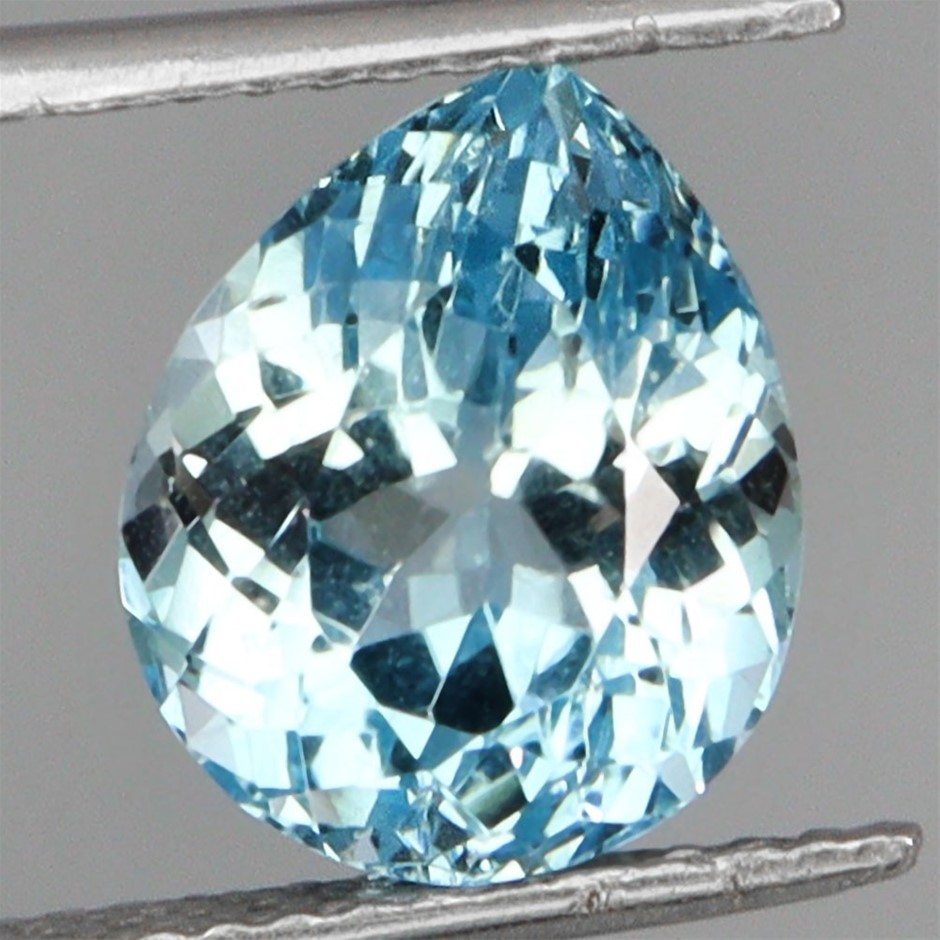 8.66ct Pear Facet Cut Sky Blue Topaz Gemstones - 1Pc