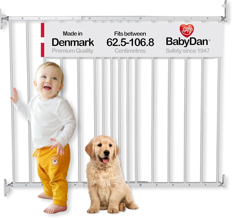 BABYDAN Multi Dan Gate, 106.8W x 72.5H cm, White.