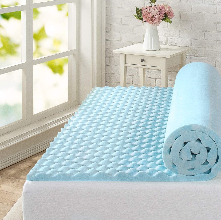 ZINUS Swirl Cool Gel Memory Foam Air Flow Mattress Topper Protector, 4cm, B