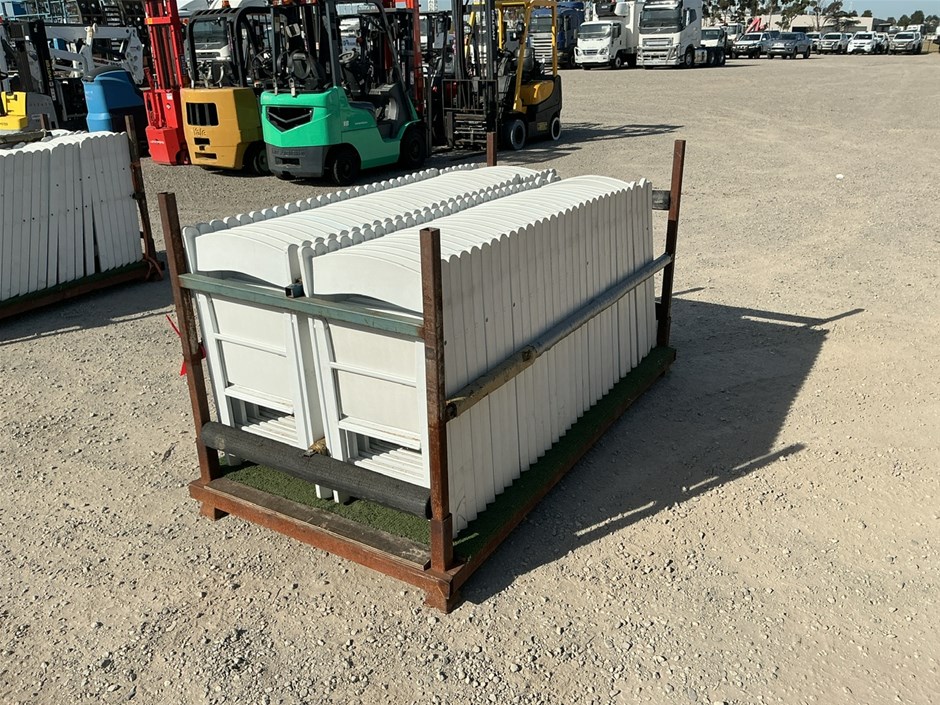 <p>Qty 62 x  Folding Plastic Chairs on Stillage </p>
