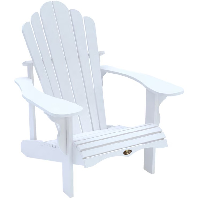 LEISURE LINE Adirondack Chair, White. NB: Damaged box.