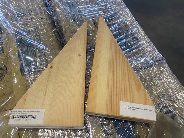 Large Qty of Pine Utility Brackets, Pallet