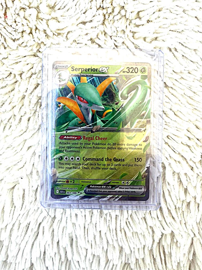 Serperior ex English holo BLK EN 003/086 grass Pokémon.