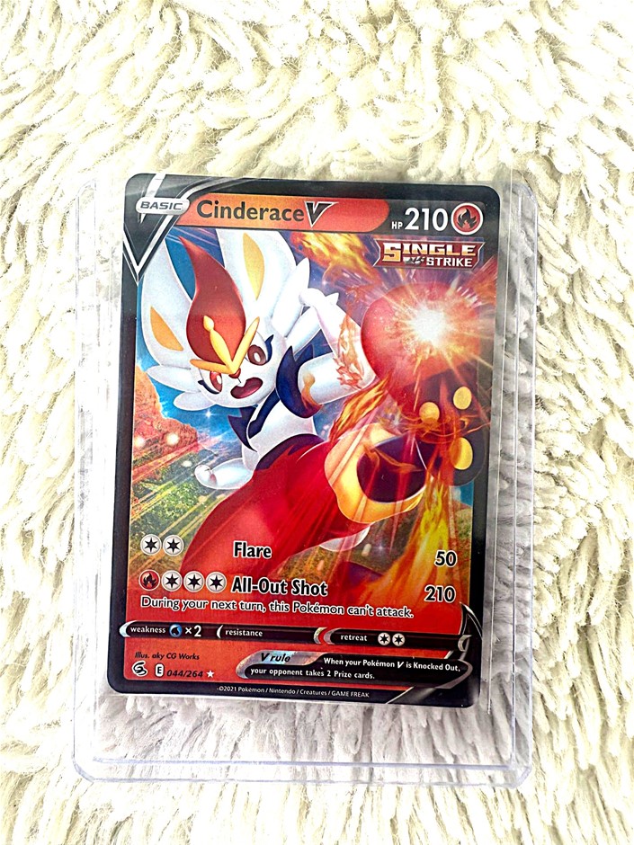 Cinderace V single strike holo ultra rare card.