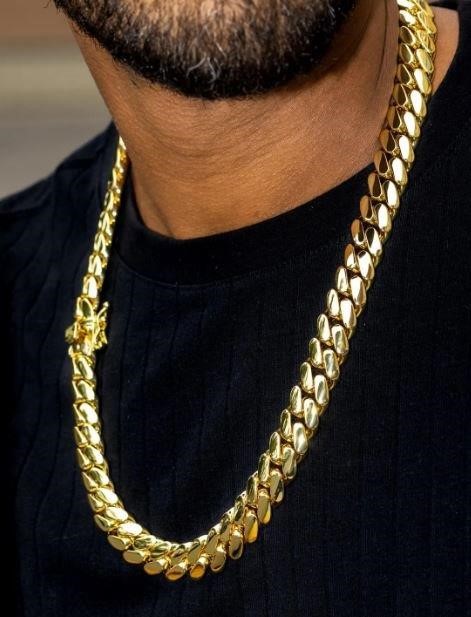 18K/Italy  Stamped Chain  Yellow Gold Filled  8mm-55cm