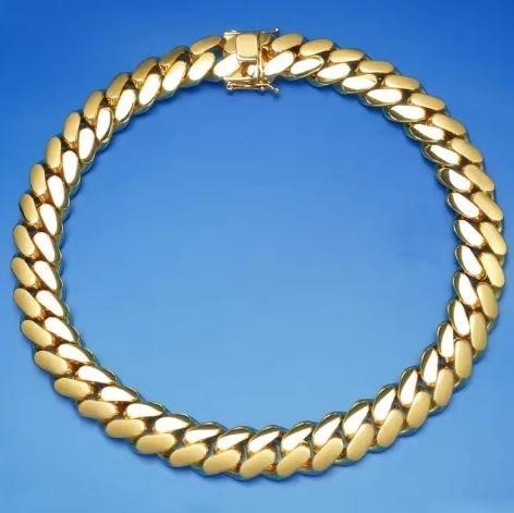 18K/Italy Stamped Bracelet Yellow Gold Filled 6mm-8.5 inch-21.58cm