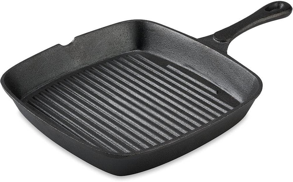 PYROLUX PyroCast Square Grill Pan, Dimensions: 25 x 24cm, Colour: Black, Mo