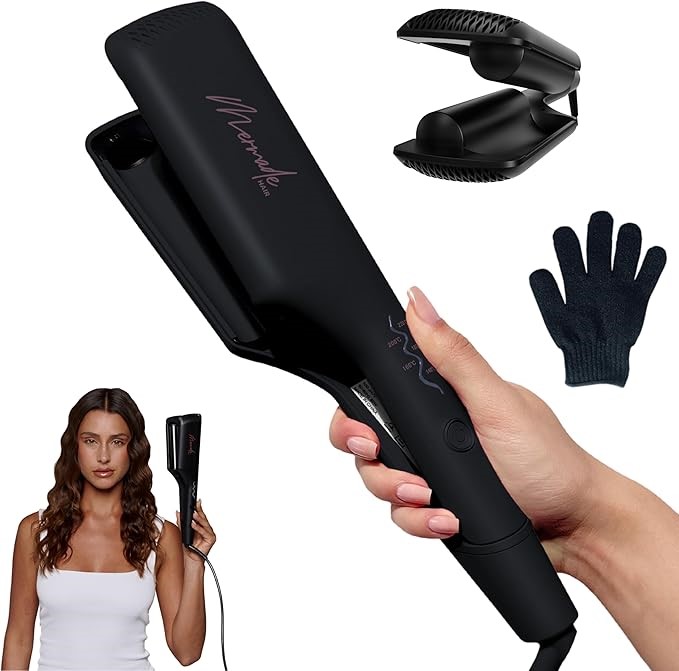 MERMADE Hair Double Waver, 25 mm Size, Black.