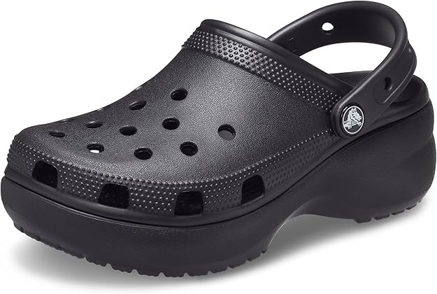 CROCS Women's Classic Platform Clogs, Size US9, Black. NB: soap stains.