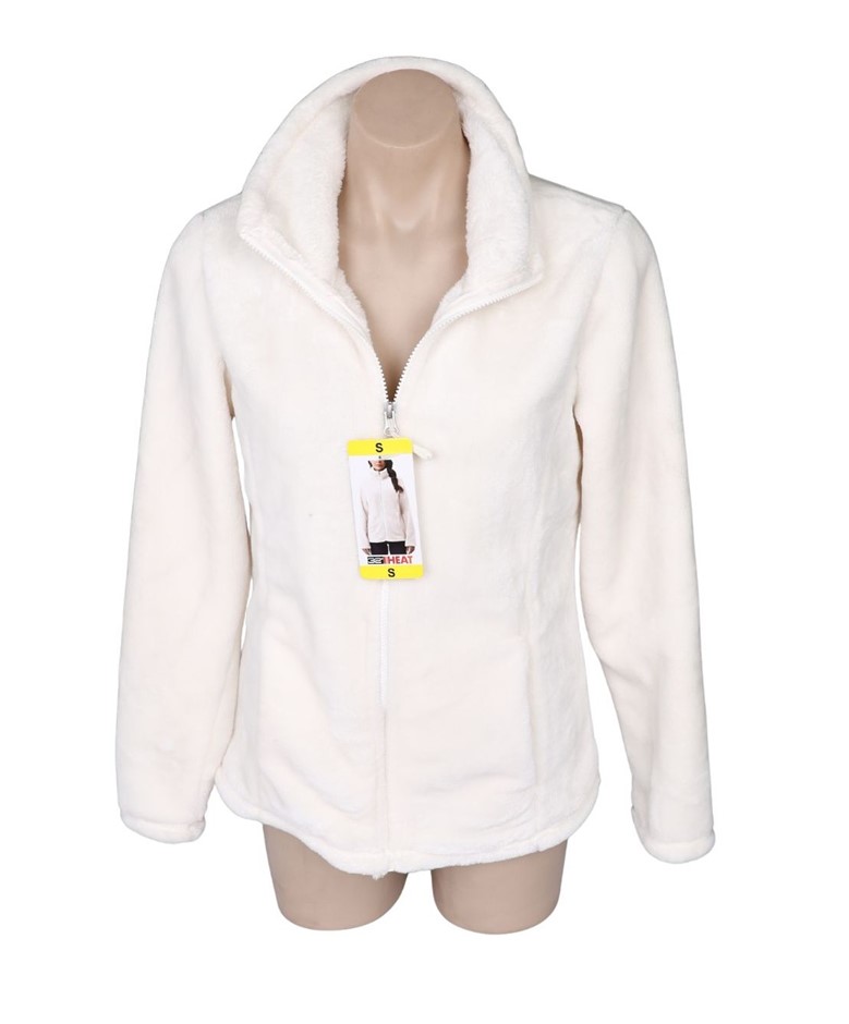 32DEGREES Women's Faux Fur Jacket, Size S, Cream. NB: black texta mark on b