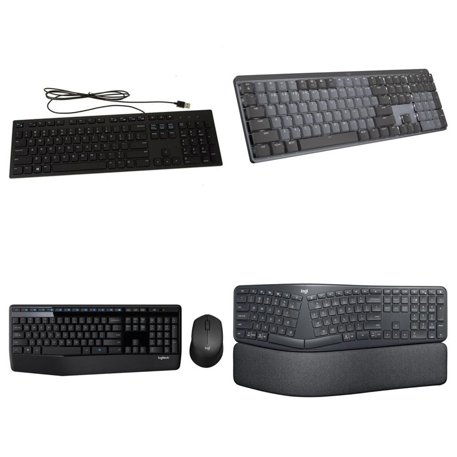 4 x Assorted Keyboards. 1 x DELL Wired Multimedia Keyboard, Model KB216t1.