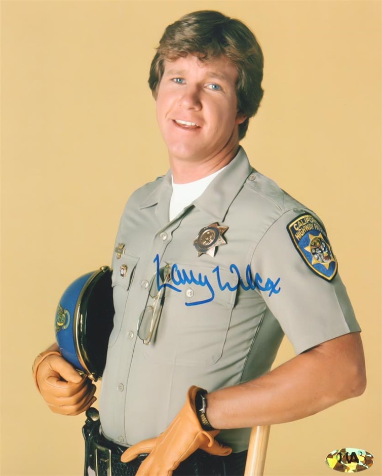 CHIPS LARRY WILCOX SIGNED 'OFFICER JON BAKER'