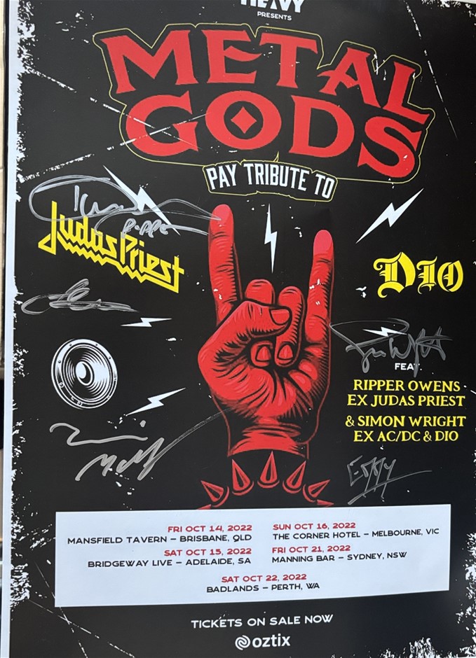 ACDC, JUDAS PRIEST & MORE SIGNED TOUR POSTER