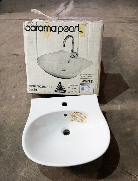 CAROMA Cemi-Recessed Basin with One Tap Hole.