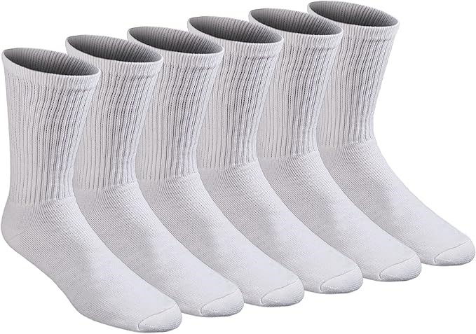 6 Pairs x DICKIES Men's All-Purpose Work Cushion Crew Socks, Shoe Size 6-12