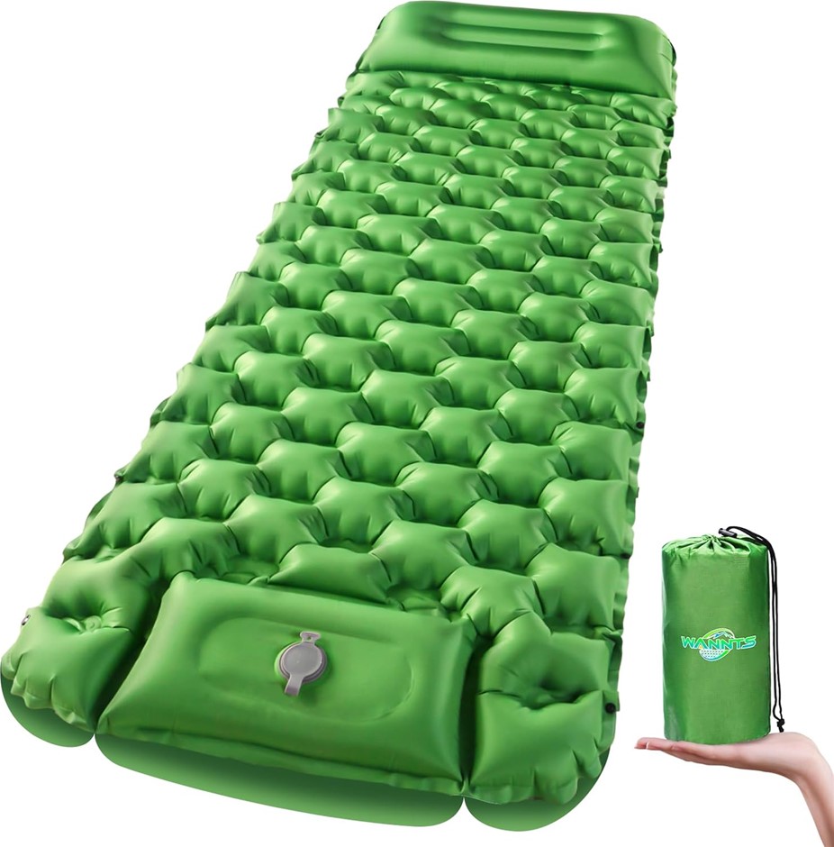 WANNTS Ultralight Inflatable Sleeping Air Pad Mattress For Camping, 75x25 I