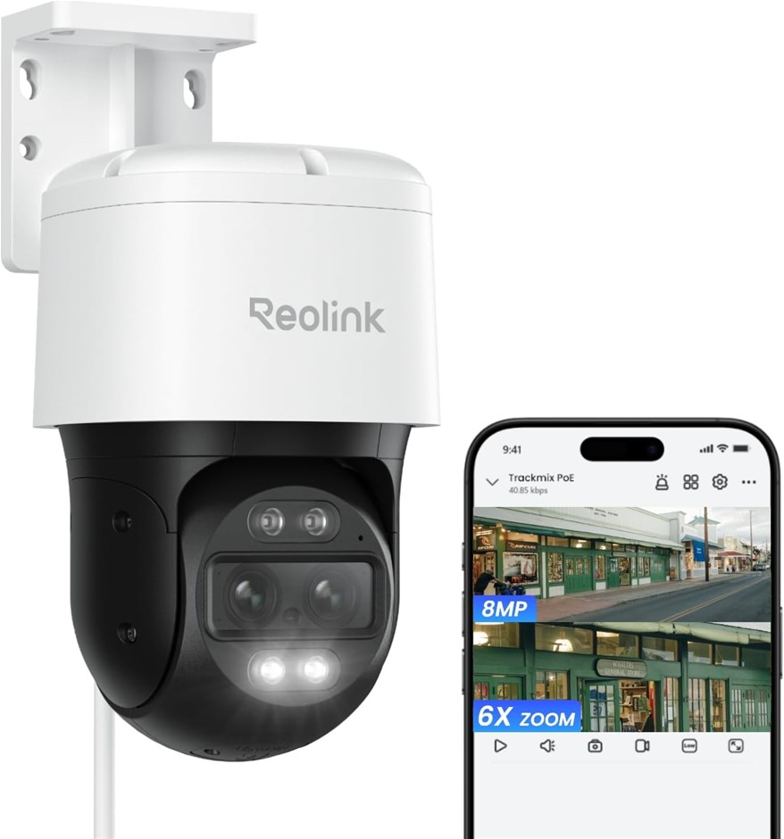 REOLINK 4K PTZ Security Camera System, IP PoE 360 Camera with Dual-Lens, Au