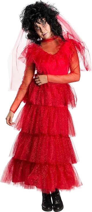 RUBIE'S Lydia Deetz Wedding Dress Costume for Adults - Warner Bros Beetleju
